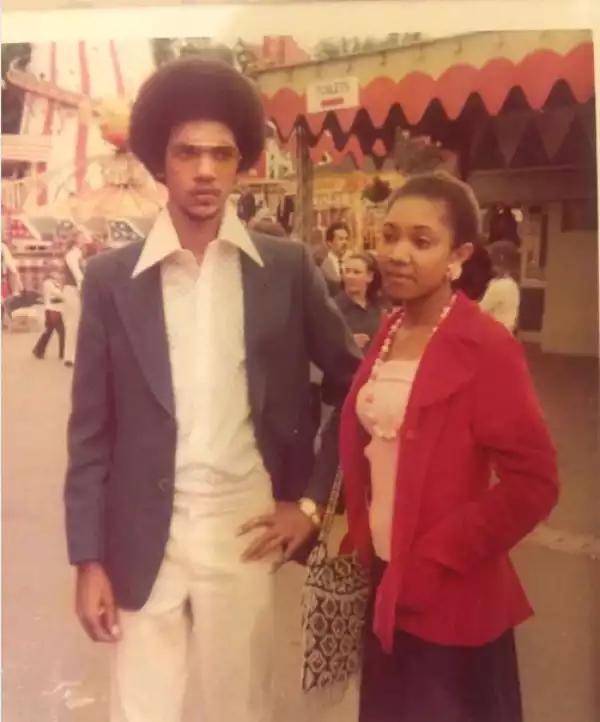 Epic throwback photo of Ben Bruce and his sister in London